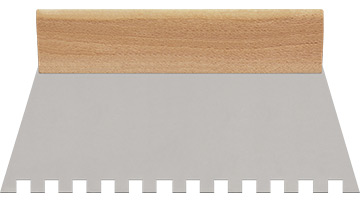 10224-W Шпатель фасадный зубчатый нержавеющий 250мм_10х10мм_деревянная ручка