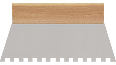 10224-W Шпатель фасадный зубчатый нержавеющий 250мм_10х10мм_деревянная ручка