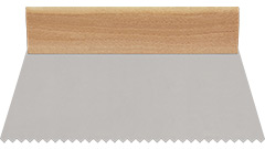 10229-W Шпатель фасадный зубчатый нержавеющий 250мм_деревянная ручка