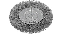 55605 Wheel brush with shaft 100mm_(S)-crimped wire